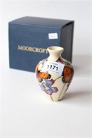 Moorcroft pottery 'Pearl Bordered Fritillary' vase
