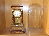 Antique French rosewood portico clock