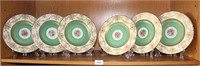 Set of 6 antique Crescent china display plates
