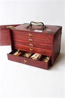Chinese mahjong set, complete set with bone and