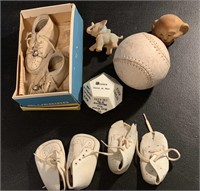 Baby Shoes, Softball, Vintage Keepsakes