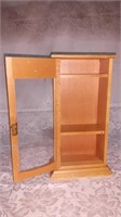 Wooden curio cabinet 14 in tall by 7 in Long by