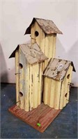 TRIPLE BIRDHOUSE WITH TIN ROOF
