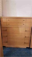 1950s BLOND OAK CHEST OF DRAWERS