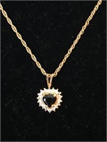 18" Sterling, GF Necklace with Beautiful Heart