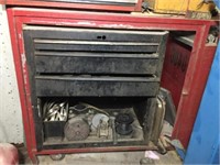 Large Shop Cart with Black Tool Cabinet