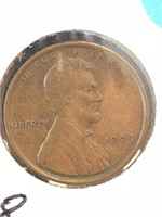 1909 Lincoln Wheat Cent AU+