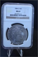 1884-O Morgan Silver Dollar - MS62