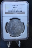 1904-O Morgan Silver Dollar - NGC MS63