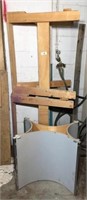 Two Wood Sawhorses and Wood Table