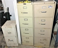 Three Metal Filing Cabinets