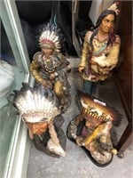 4 X LARGE INDIAN STATUES