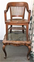 Vintage Wood Barrel Back Chair