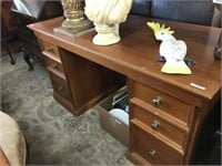 PINE DESK WITH 6 DRAWERS