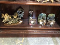 7X ASSORTED INDIAN STATUES, BOOK ENDS