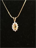 Sterling/GF Necklace with Topaz and CZ