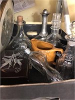 BOX OF ASSORTED DECANTERS