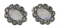 Vintage Style White Fire Opal Earrings