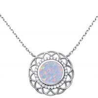 Fine Filigree Enamled Opal Designer Necklace