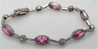 Elegant 14.50 ct Pink & White Sapphire Bracelet