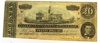 1864 Richmond VA $20 Confederate Bank Note