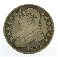 1824 Capped Bust Silver Half Dollar
