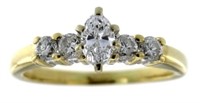 14kt Gold Marquise Cut 3/4 ct Diamond Ring