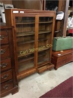 GLASS FRONT WOODEN CABINET