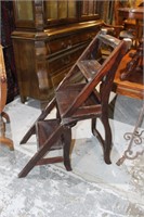 Hardwood timber library step chair,
