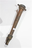 Vintage copper and brass fire nozzle, 57cm L