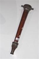 Vintage copper and brass fire nozzle, 57cm L