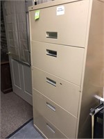 Five-drawer, Metal, lateral, legal-sized file cabi