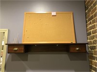 2pcs Cork board and hanging wall shelf