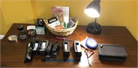 Large lot of office supplies, lamp and more