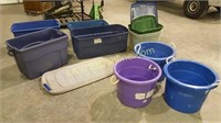 Totes with Lids and Buckets