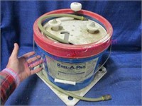 contractor air hose in reel-type pail