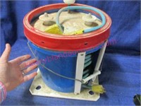 thick contractor extension cord in reel-type pail