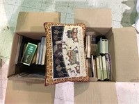 2 BOXES OF BOOKS AND PILLOW