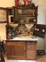 Early Oak Antique Hoosier Cabinet