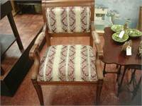 Pair of red decorative wooden chairs