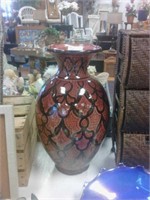 red and black vase