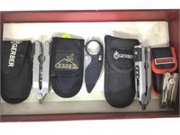 LOT OF GERBER AND CRAFTSMAN KNIVES AND MULTI TOOL
