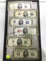LOT OF $5 BILLS SOME SILVER CERTIFICATES
