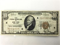 1929 NATIONAL NOTE $10 NEW YORK