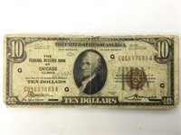 1929 NATIONAL NOTE $10 CHICAGO