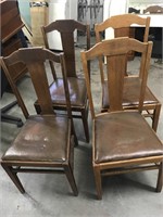 Oak t-back chairs