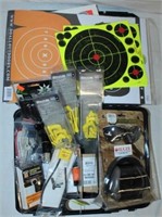 Pistol Case w/ locks, Safety Tool, Targets