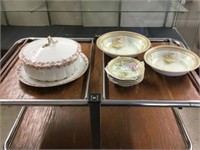 Partial set of Bavaria dishes & Limoges bowl &