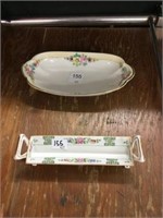 2 hand painted Nippon serving dishes