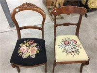 2 needlepoint diner chairs